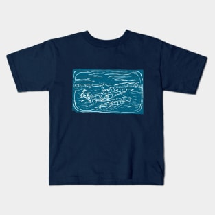 Fantasy Floatplane in Blue Kids T-Shirt